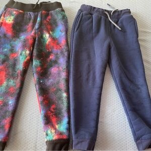 2 pair fleece-lined sweatpants. Lands End size Small 6-7